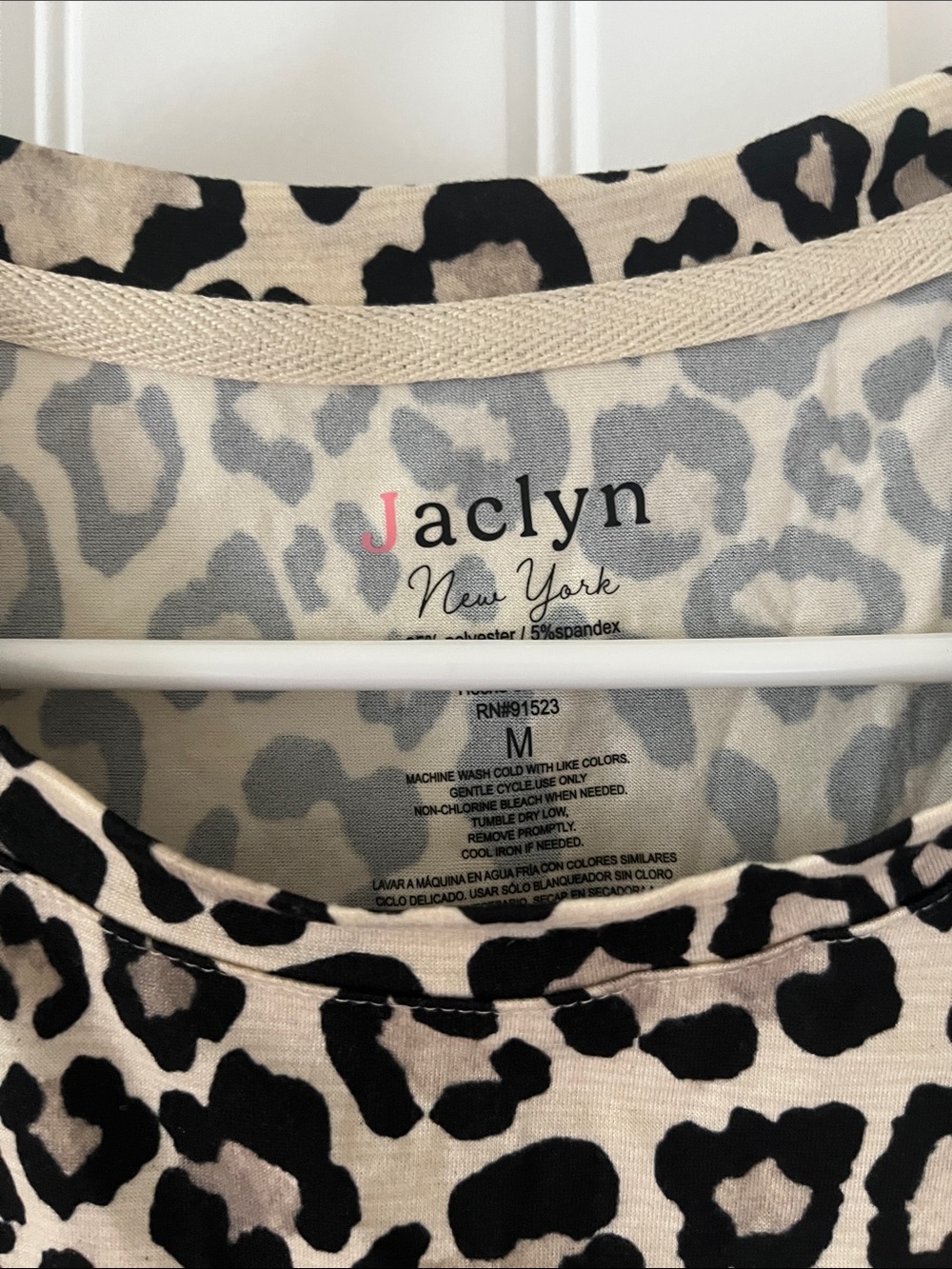 Jaclyn Leopard Print 2 Piece Pajama Set - Black & Cream - Picture 3 of 7